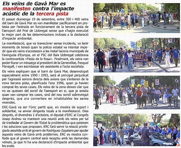 Not&iacute;cia publicada a la publicaci&oacute; L'ERAMPRUNY&Agrave; (N&uacute;mero 14 - Octubre 2004) sobre la manifestaci&oacute; de ve&iuml;ns de Gav&agrave; Mar celebrada en dia de la Festa de la Rosa a Gav&agrave; Mar (19 de Setembre de 2004)